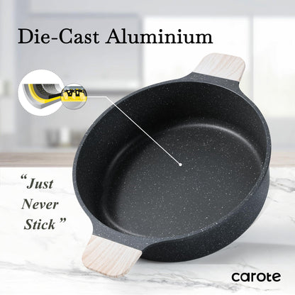 CAROTE Nonstick Pots and Pans Set, Cookware Set Induction Kitchen Cooking Set w/Stock pot & Saucepans, CLassic Black 13pcs