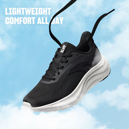 ANTA Women’s Running Shoes, Lightweight Cushioned Breathable Sneakers, Comfortable Trainers with Slip Resistant Outsole for Jogging, Workout, Daily Walking, Black/White, 9.5