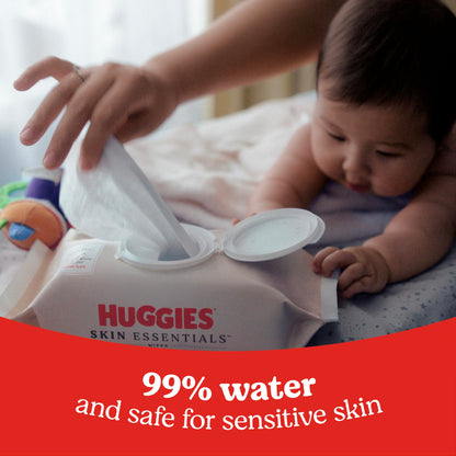 Huggies Skin Essentials Baby Wipes, Hypoallergenic, 99% Water, 15 Flip Top Packs (840 Wipes Total)