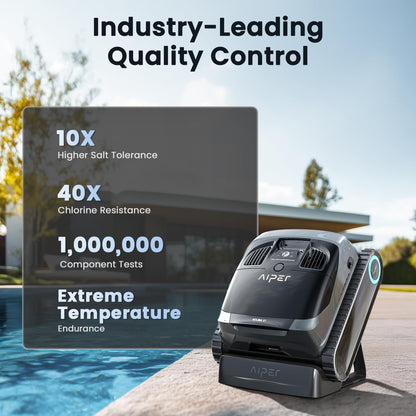 AIPER Scuba X1 Cordless Robotic Pool Cleaner, Upgraded Battery Life and Cross Pattern Smart Navigation, Horizontal Waterline Scrubbing, Ideal for Inground Pools up to 2,150 sq.ft