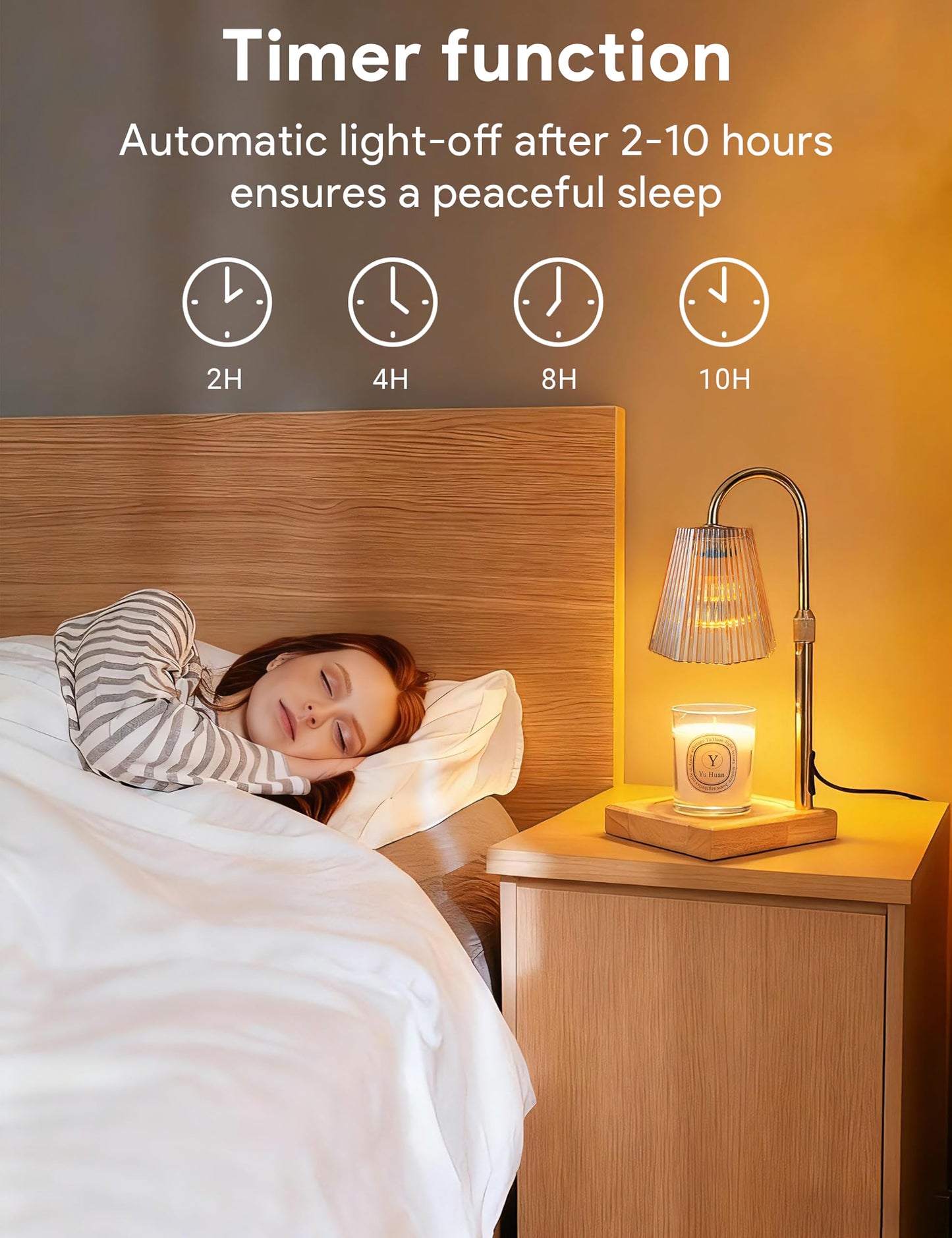 Allanmen Candle Warmer Lamp with Timer, Dimmable Candle Warmer for Home Decor, Birthday Gifts for Women, Adjustable Height Wax Melts Warmer with 2 Bulbs