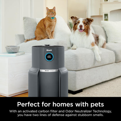 Shark Air Purifier for Home with NeverChange HEPA Air Filter, 1300 sq. ft. for Powerful Multi-Room Purification, 5-Year Filter, Filters Smoke, Captures 99.98% of Particles & Dust, HP301