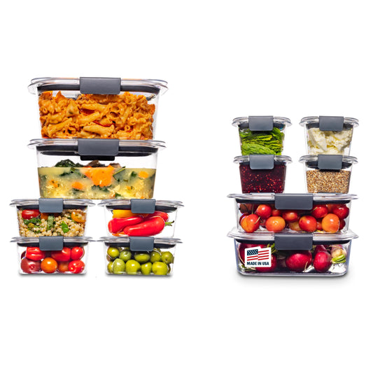 Rubbermaid Brilliance BPA-Free Airtight Food Storage Containers, 24-Piece Set, Easy for Meal Prep, Lunch & Leftovers