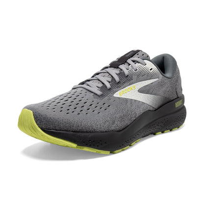 Brooks Men’s Ghost 16 Neutral Running Shoe - Primer/Grey/Lime - 9 Medium