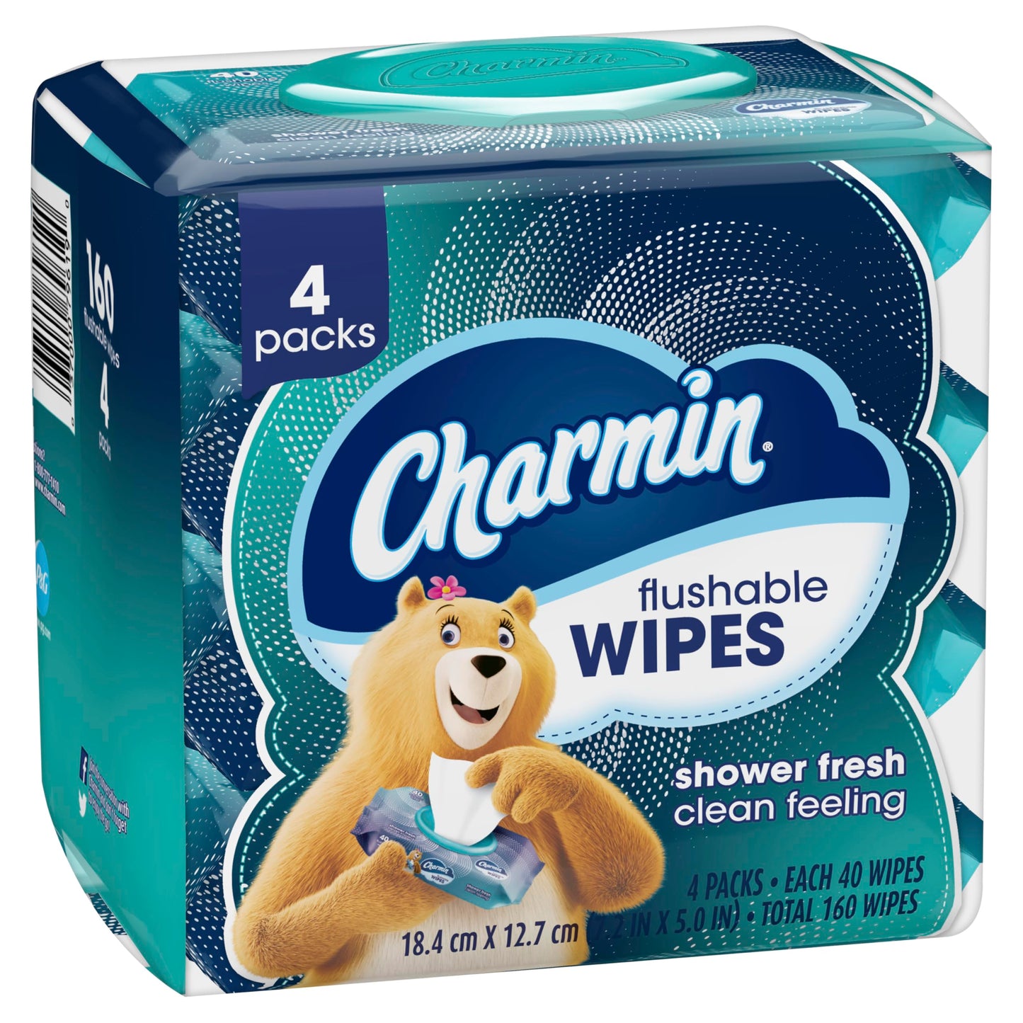 Charmin Flushable Wipes, 160 Total Wipes (4 Packs of 40)