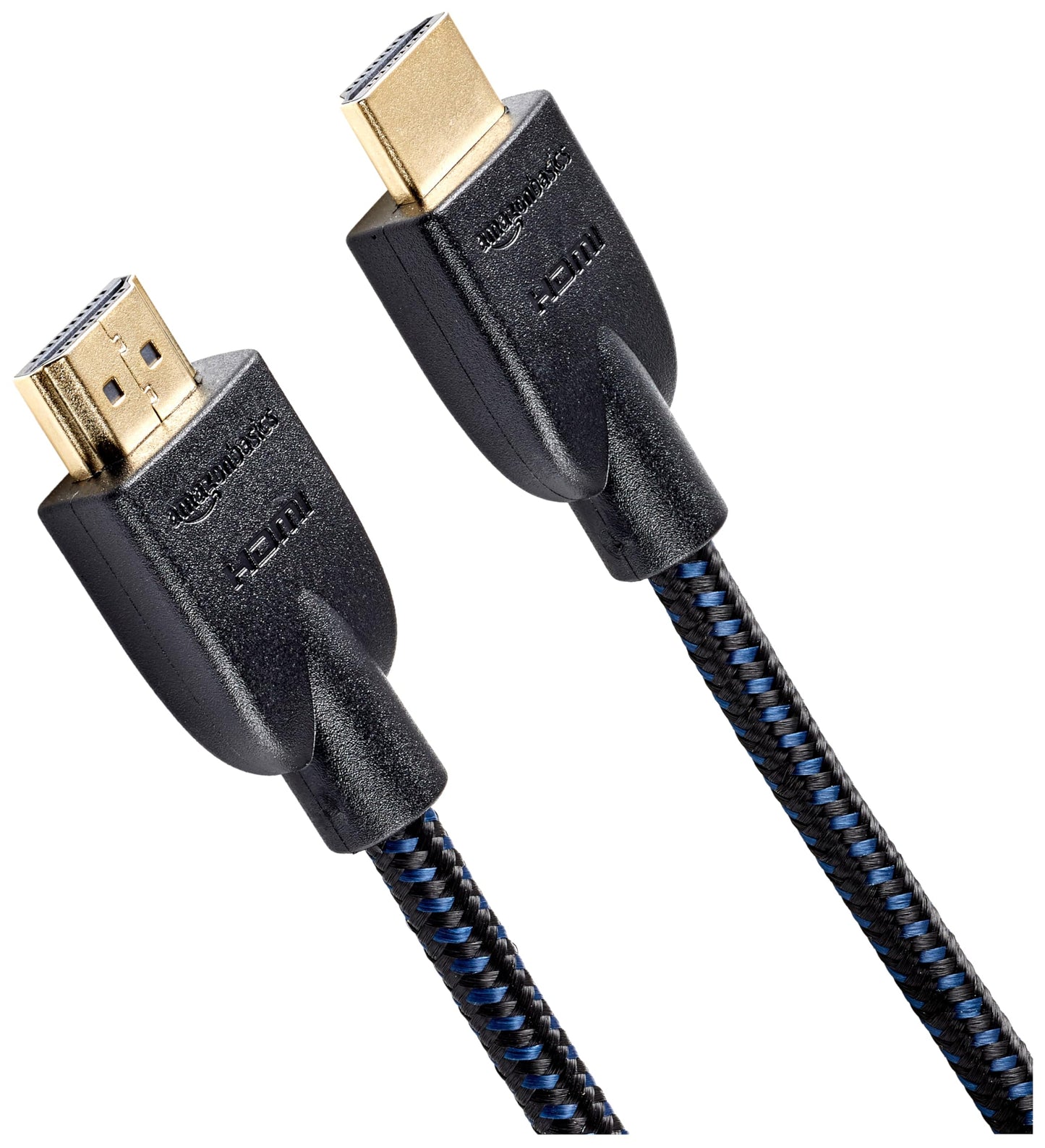 Amazon Basics HDMI Cable 3ft, 4K HDMI 2.0 Cord (18Gbps), Nylon-Braided, 4K@60Hz, 2160p, 48 bit, Compatible with TV/PS5/Xbox/Roku, Black & Blue