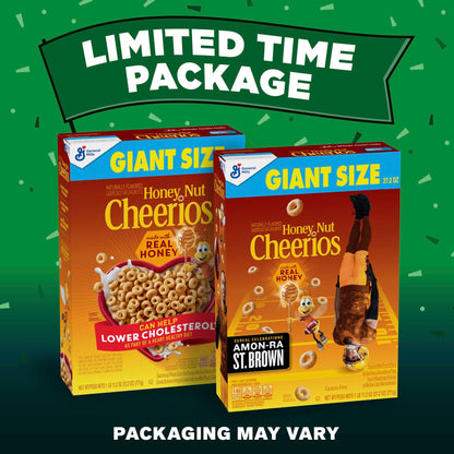 Honey Nut Cheerios, Heart Healthy Gluten Free Breakfast Cereal with Whole Grain Oats, Giant Size, 27.2 oz