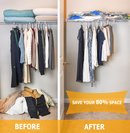 Vacuum Storage Bags , Small Space Saver Sealer Bags , Airtight Compression Bags for Clothes, Pillows, Comforters, Blankets, Beddings, Pack of 10