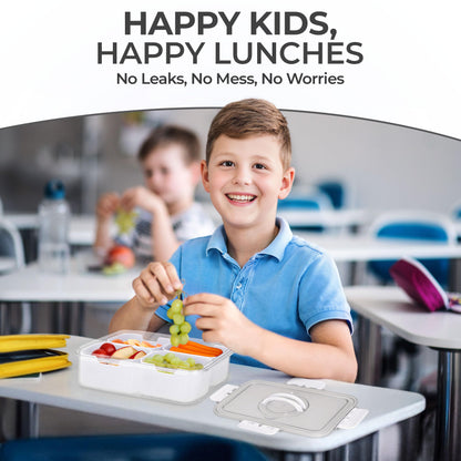 KEYVOZ Snackle Box Container with Lid- Travel Charcuterie Box with Handle - Organizer for Candy, Fruit, Nuts, Veggies, Snacks, Beach Essentials, Portable Lunch Box (Bright White, Small)