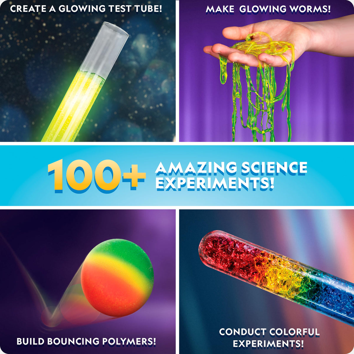 National Geographic Amazing Chemistry Set - Chemistry Kit with 100+ Science Experiments Including Crystal Growing and Reactions, Science Kit for Kids, STEM Gift for Boys and Girls (Amazon Exclusive)