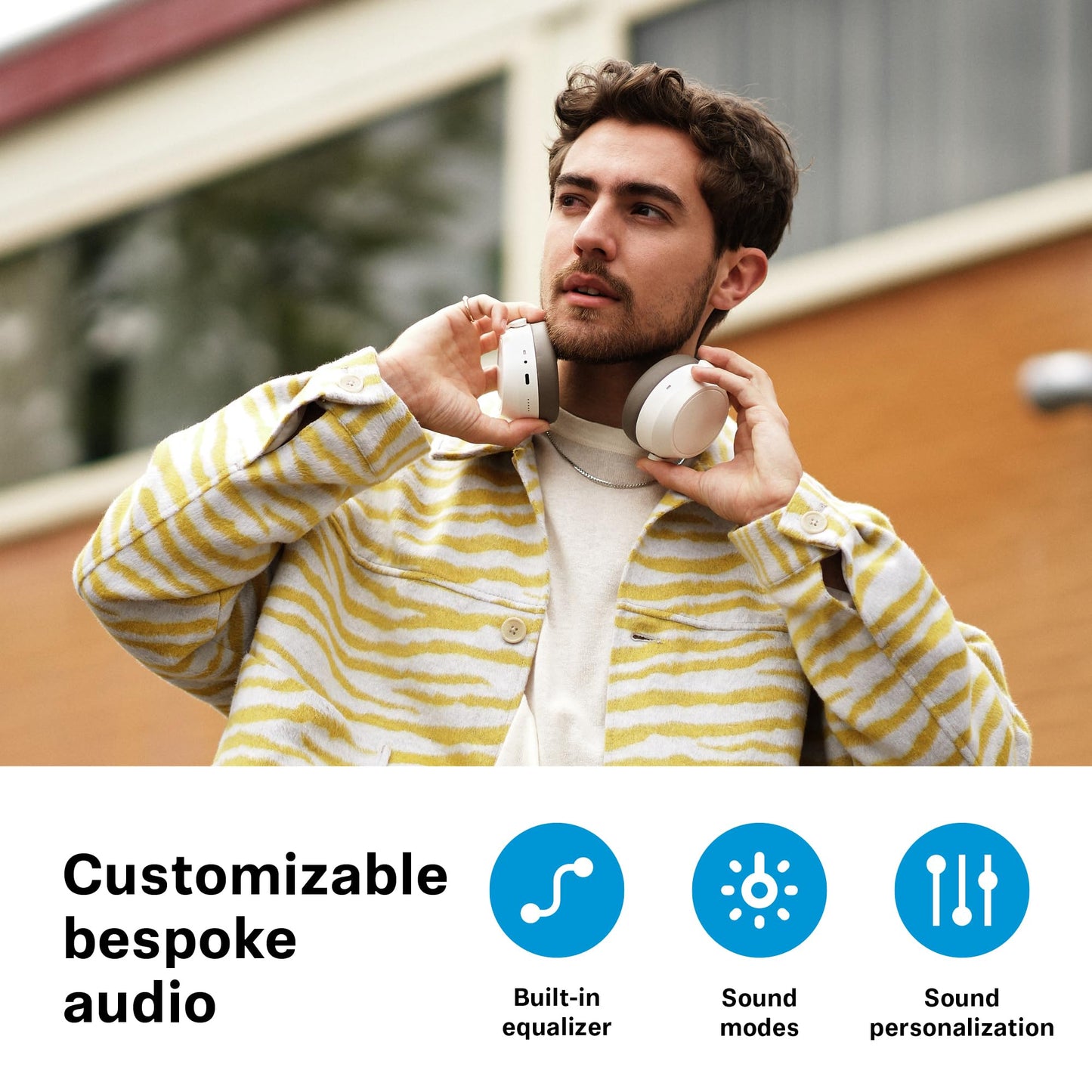 Sennheiser Consumer Audio Momentum 4 Wireless Headphones - Bluetooth Headset for Crystal-Clear Calls with Adaptive Noise Cancellation, 60h Battery Life, Customizable Sound, White (509267)