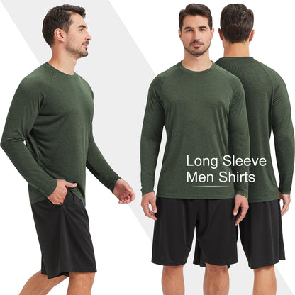MLYENX 4-7 Pack Long Sleeve Shirts for Men Quick Dry Moisture Wicking Mens Long Sleeve Tee Shirts Workout T Shirts