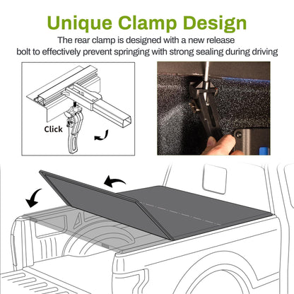 AUTOSAVER88 Soft Tri-fold Truck Bed Tonneau Cover Compatible with 2009-2025 Dodge Ram 1500 (Incl. Classic & New) 5.7ft Bed Without Rambox