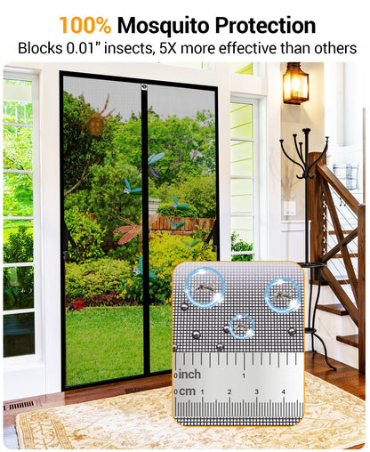 SOLODOTO Magnetic Screen Door For 36" x 82" Door– Military-Grade Fiberglass Screen Door Mesh, 10X More Durable, 4X Stronger Door Screen Magnetic Closure, 2X Stronger 3M Adhesive, Hands-Free, Bug-Proof
