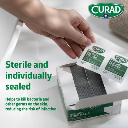 CURAD XL - Sterile Alcohol Prep Pad, 4" x 5.5", Multi-purpose cleaning Action, 48/Box, Carton of 3