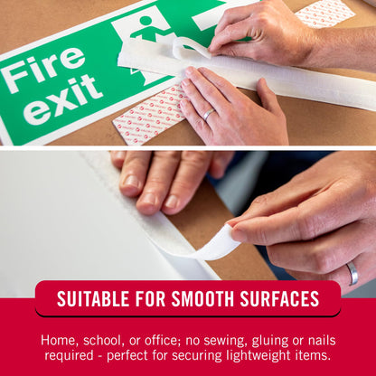 VELCRO Brand 5 Ft x 3/4 In | White Tape Roll with Adhesive | Cut Strips to Length | Sticky Back Hook and Loop Fasteners | Perfect for Home, Office or Classroom