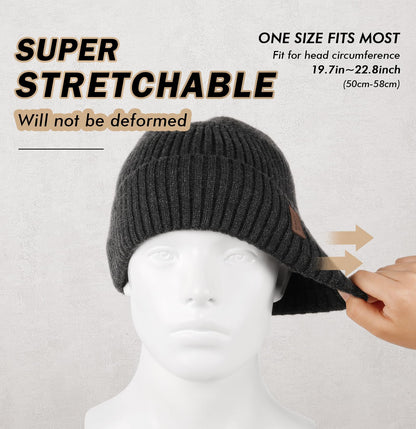 Wmcaps Warm Beanie for Men Women, Fleece Lined Beanie Warm Winter Caps Unisex Fashion Knit Cuffed Cap (Slate Gray)