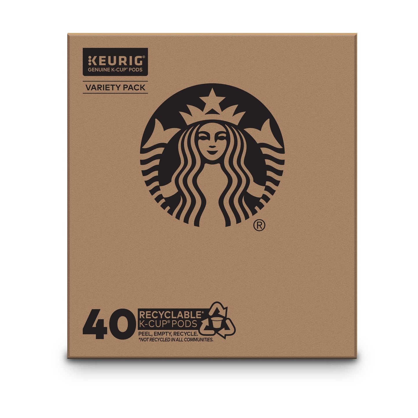Starbucks K-Cup Coffee Pods—Starbucks Blonde, Medium & Dark Roast Coffee—Variety Pack for Keurig Brewers—100% Arabica—1 box (40 pods total)