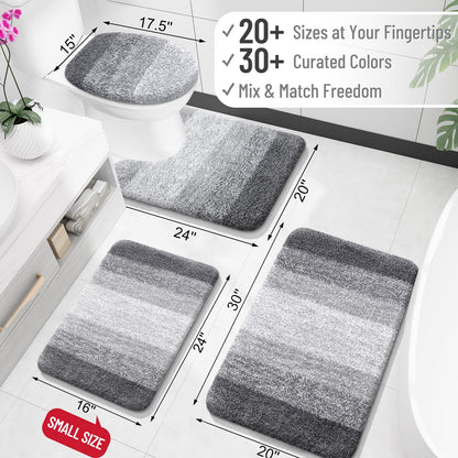 OLANLY Bathroom Rugs Mat 30x20, Extra Soft Absorbent Microfiber Bath Rugs, Rubber Backing, Quick Dry, Machine Washable Bath Mats for Bathroom Floor, Tub and Shower, Home Decor Accessories, Grey