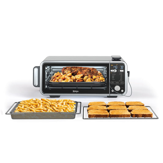Ninja, Toaster Oven, Air Fryer, Thermometer, Toaster Oven Air Fryer Combo, Stainless Steel, Quick meals, Fries, Frozen Food, Air Fry, Dehydrate, Reheat, 13-in-1, Less Oil, Flip Away Oven, Foodi, SP351