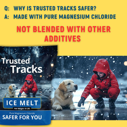 FIREKI Ice Melt, Pet Safe Ice Melt, 10 LBS Premium Snow Melter, Pure Magnesium Chloride, Safer for Pets, Concrete, Effective to -35 F, 10 lb