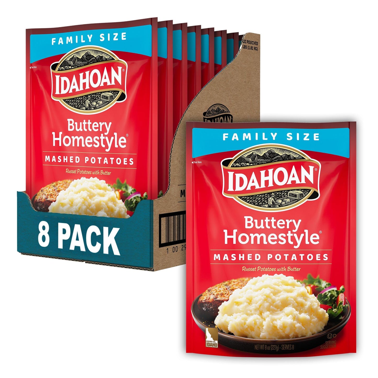 Idahoan Mashed, Buttery Homestyle, 8 Ounce (Pack of 8)
