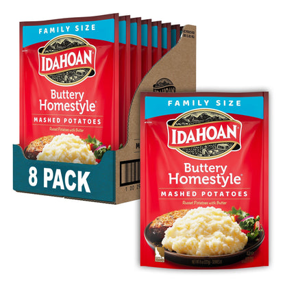 Idahoan Mashed, Buttery Homestyle, 8 Ounce (Pack of 8)