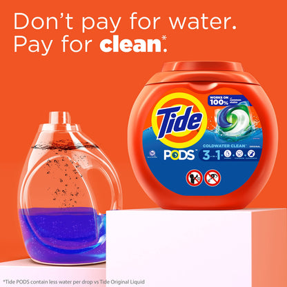 Tide PODS Liquid Laundry Detergent Soap Pacs, HE Compatible, 57 Count, Powerful 3-in-1 Clean in one Step, Original Scent