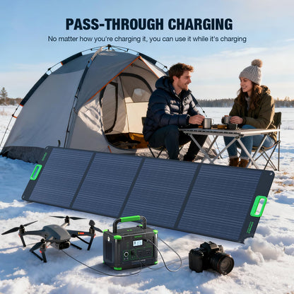 Portable Power Station 1000W (Peak 2000W), 999Wh Solar Generator with 110V Pure Sine Wave AC Outlet, 60W USB-C PD, 10 Ports for Camping RV Van Home Backup Emergency Off-Grid Living