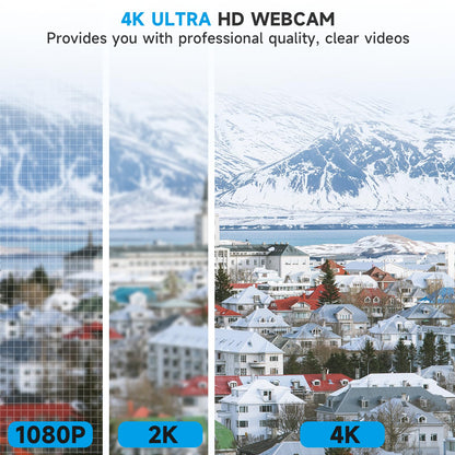 AOC 4k Webcam for PC with Microphone, Computer Camera with Noise Cancellation, Privacy Cover, 99° FOV, Plug & Play USB Webcam for Streaming, Conferencing, Zoom, Skype, Facetime, Laptop, PC, Skype