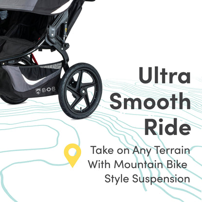 BOB Gear Revolution Flex 3.0 Duallie Double Jogging Stroller, Graphite Black