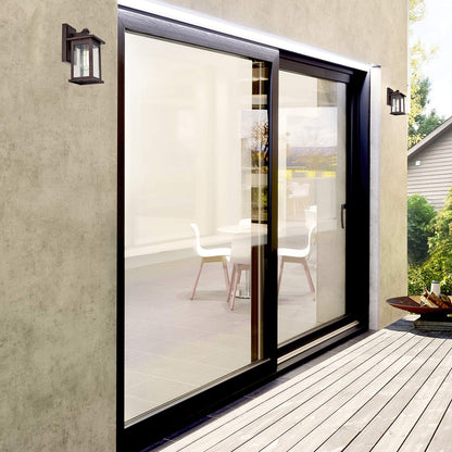 MICSIU 2 Pack Oil Rubbed Bronze Outdoor Light Fixtures, 12 Inch Exterior Wall Lighting with Clear Seedy Glass Shades, Waterproof Outside Light Fixtures for House, Porch, Entryway, Patio, Garage