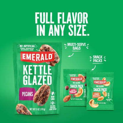 Emerald Nuts, 100 Calorie Packs, 7 Count, Salt & Pepper Cashews, 4.34 Oz