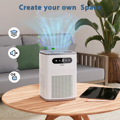 Air Purifiers for Bedroom, HEPA Covers Up to 302 sq.ft Room, 24db Sleep Model, Night Lighting, 3 Timers, with Aromatherapy for Bedroom, Dorm Room, Apartment, Kitchen-HY1800