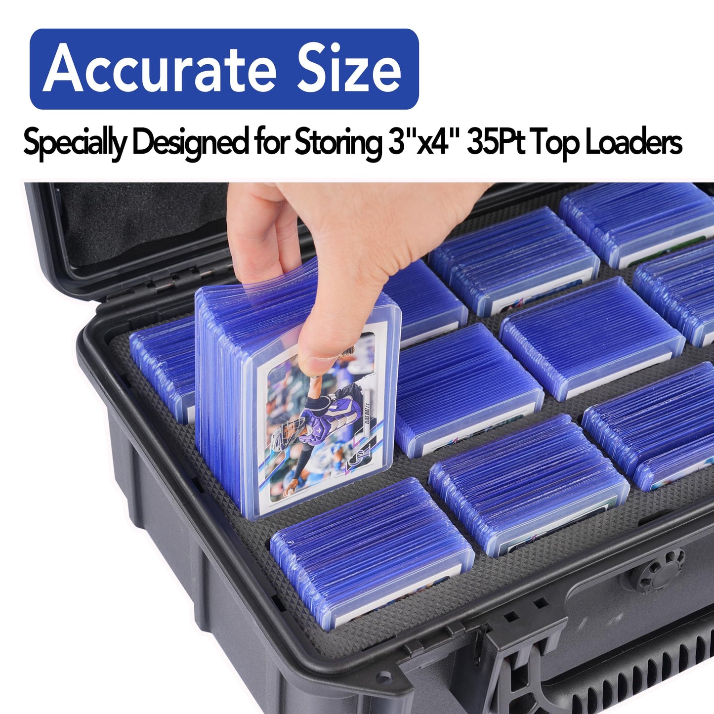 BOMIIPOR Toploader Storage Box, Holds 360+ Top Loaders - Premium Top Loader Case for 3" x 4" 35pt Rigid Cards,Top Loaders & Magnetic Card Holders, Sports Card Storage Boxes for Trading Cards
