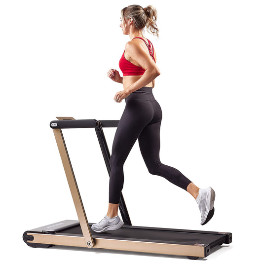 Sunny Health & Fitness Asuna Space Saving Treadmill, Motorized with Speakers for AUX Audio Connection - 8730G
