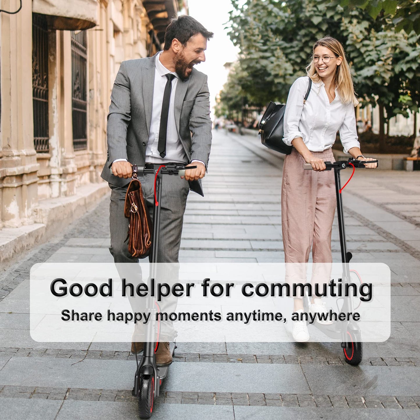 Roinside Electric Scooter Adults - 8.5" Solid Tires/350W Motor, 19 MPH Digital Display, Up to 21 Miles Long-Range Commuting Folding E-Scooter with Dual Braking System and App Control