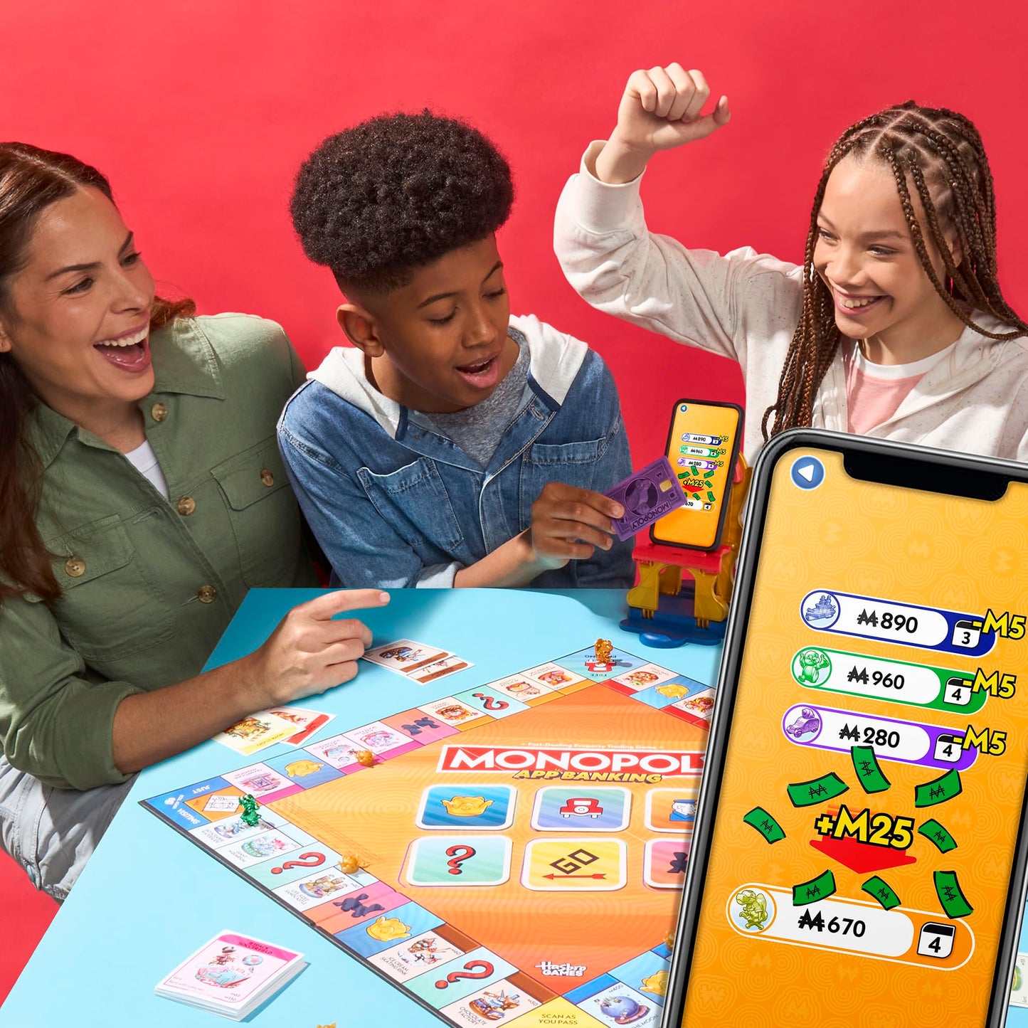 Monopoly App Banking Board Game | App-Enabled Game | Links to Smart Devices | Ages 8+ | 2 to 6 Players | 45 Mins. | Family Games for Kids