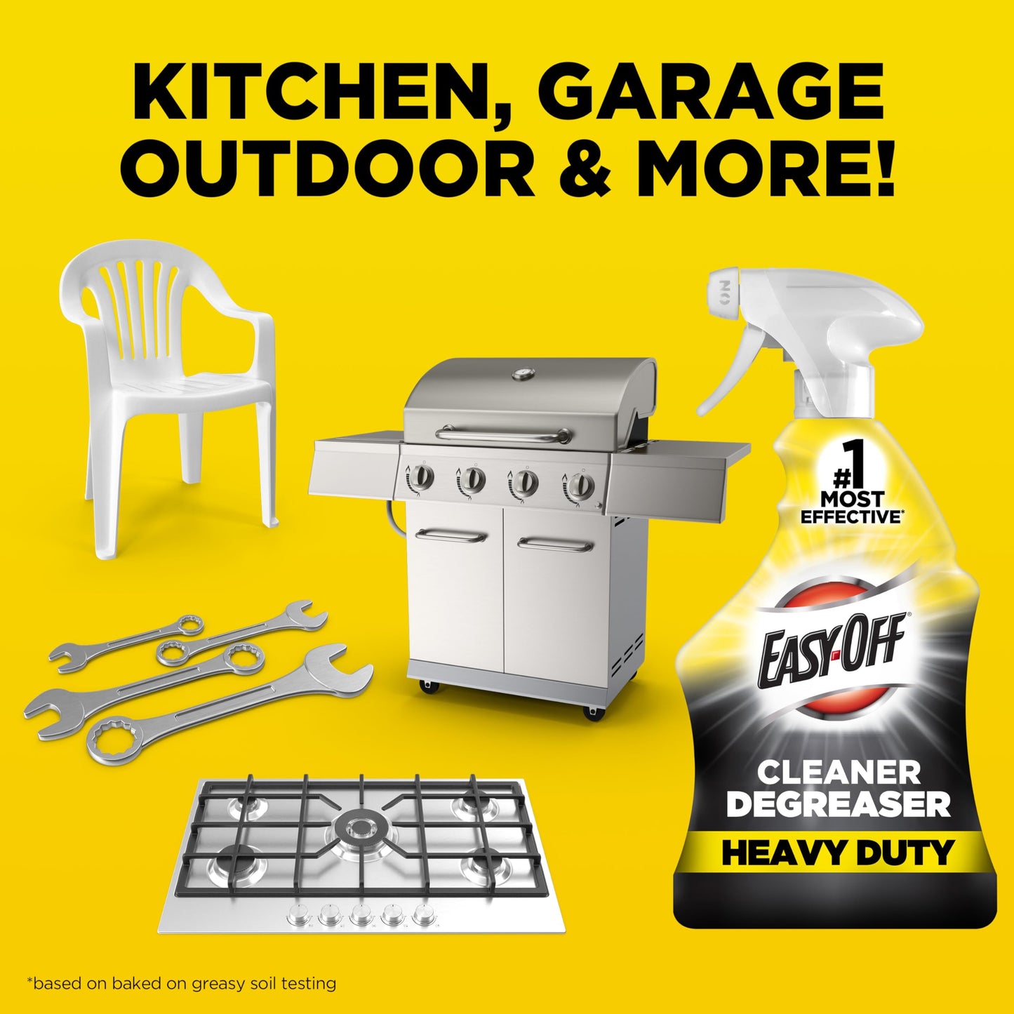 Easy-Off Heavy Duty Degreaser Cleaner Spray, Kitchen Degreaser, 32 Oz