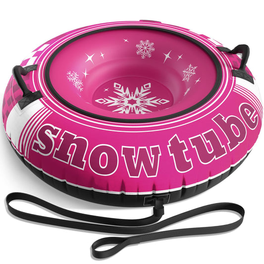 Jasonwell Inflatable Snow Tube Sled - 48" Heavy Duty Snow Tubes for Sledding with Premium Canvas Cover for Kids Adults Snow Toy Fun Winter Outdoor Toys Christmas Birthday Gift for Boys Girls Children