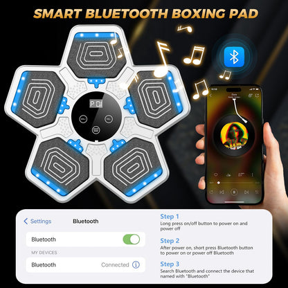 2025 Music Boxing Machine for Adults and Kids, Smart Interactive Boxing Training Equipment with Gloves Wall Mounted, Workout Punching Machine for Home,Office and Gym