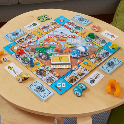 Monopoly Junior Trucks Edition Board Game for Kids Ages 5+, 2-4 Player Kids Games (Amazon Exclusive)