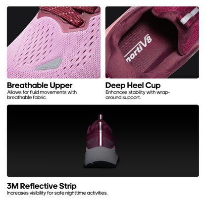 NORTIV 8 Women's Walking Shoes Cushion Comfortable ActiveBreeze Running Tennis Shoes Non-Slip Workout Gym Sports Athletic Breathable Fashion Sneakers,Size 8,Purple,SNWS248W