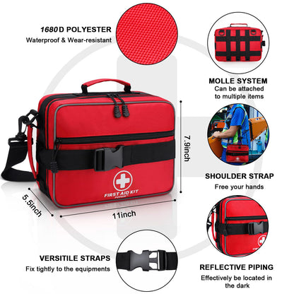 Poygik Premium 420 Piece Large First Aid Kit for Home, Car, Travel, Camping, Truck, Hiking, Sports, Office, Vehicle & Outdoor Emergencies - Emergency Medical Kits, Businesses & Home Medical Supplies