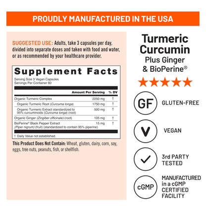 NatureWise Curcumin Turmeric 2250mg - 95% Curcuminoids & BioPerine Black Pepper Extract for Advanced Absorption - Daily Joint and Immune Health Support - Vegan, Non-GMO, 180 Count[60-Day Supply]