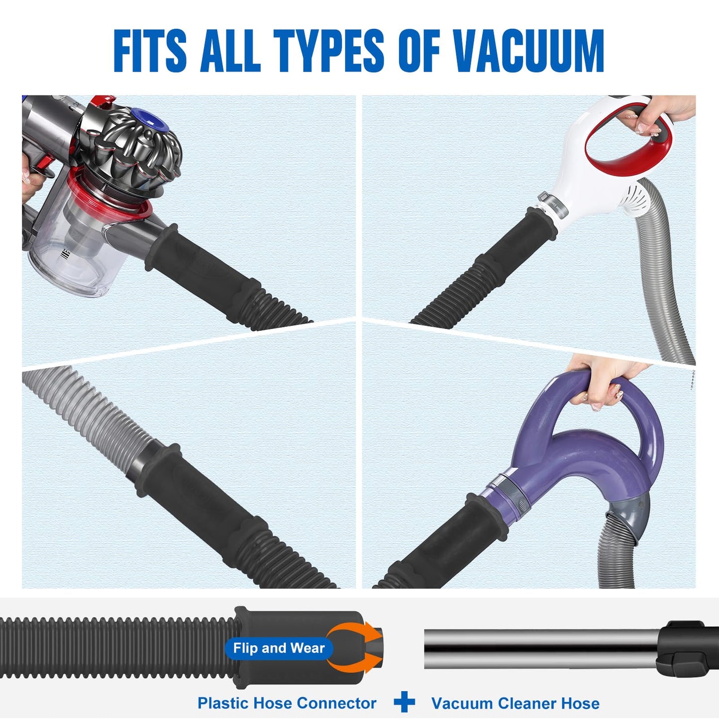 Sealegend Dryer Vent Cleaner Kit Vacuum Hose Attachment Compatible with All Vacuum Cleaner, Quickly Lint Remover Cleaning Supplies, Black