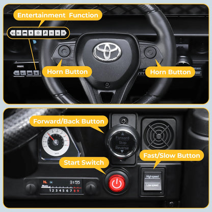 FUNTOK Licensed Toyota FJ Cruiser 12V 7AH Kids Electric Ride on Truck Battery Powered Car Toys 3 Speeds with Parent Remote Control,Spring Suspension & Slow Start