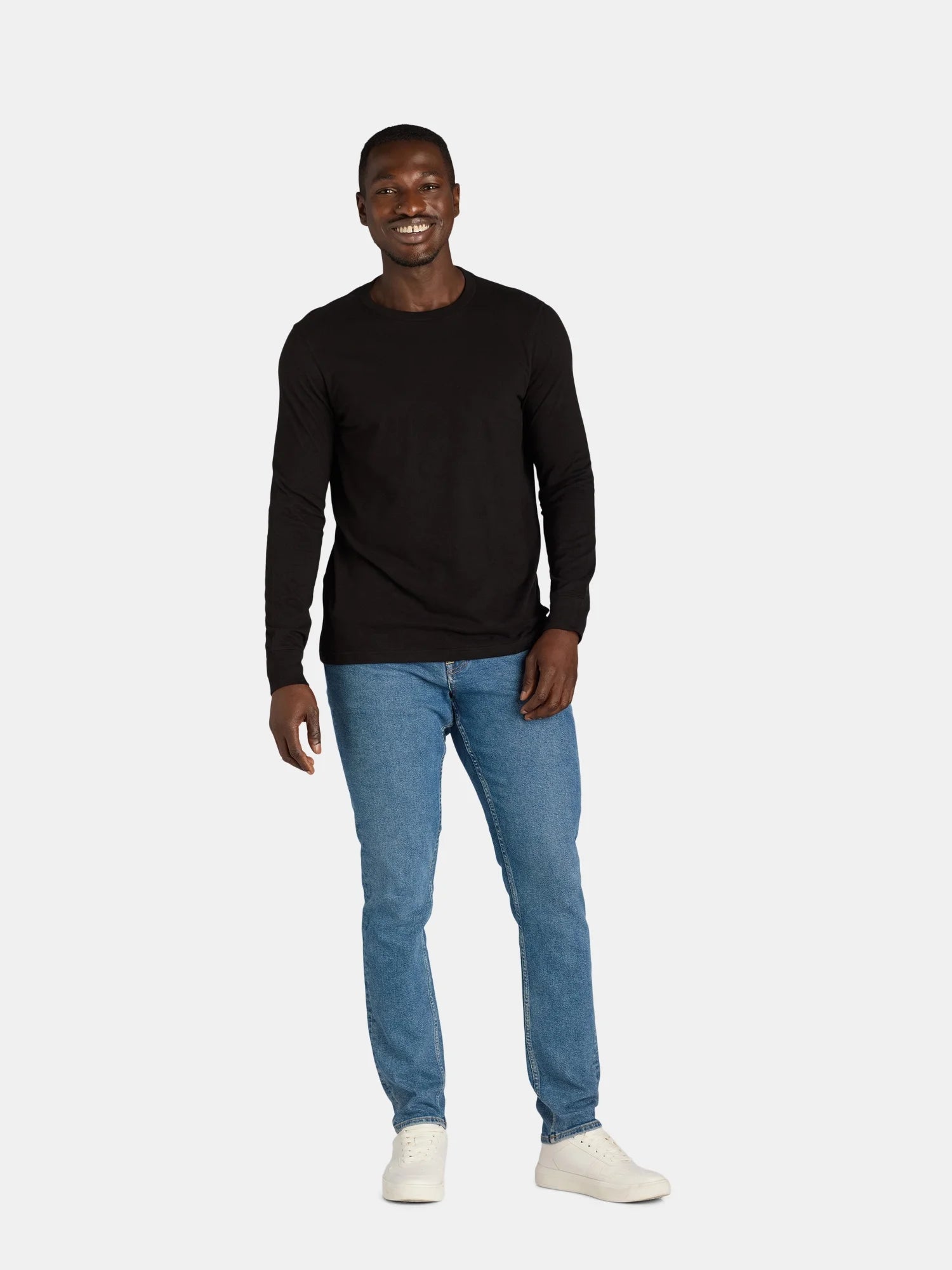 George Men's & Big Men's Crewneck T-Shirt with Long Sleeves, Size XS-3XLT