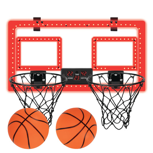 Over-the-Door Basketball Dual Hoop, Indoor Sports Game, Plastic, for All Ages, by MinnARK