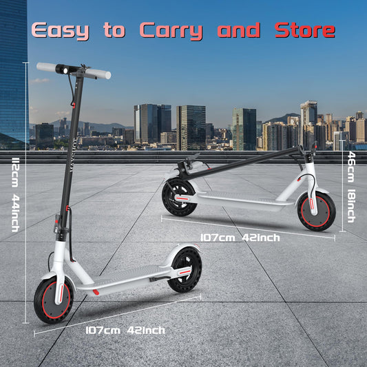 MAXSHOT Electric Scooter Adults & Big Kids, 350W Powerful Motor, Top Speed 12/16/19MPH, 12/16/21Miles Range, 8.5" Solid Tires Folding Commuter Escooter for Commuting, APP Control